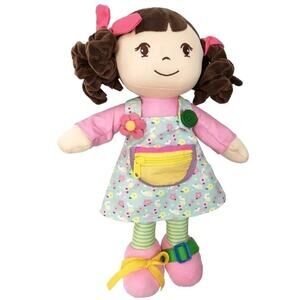 Linzy Toys 16" Educational Doll Plush Girl Removable Outfit Dress Up Tie Ages 3+